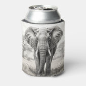 Afrikaanse olifantenpotloodtekening blikjeskoeler (Blikje Achterkant)