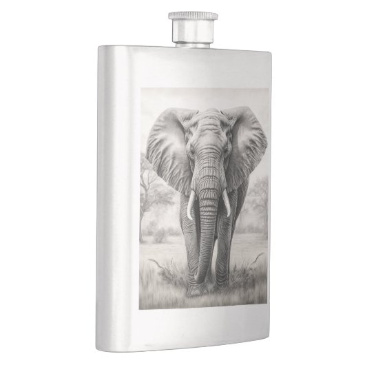 Afrikaanse olifantenpotloodtekening flacon (Rechts)