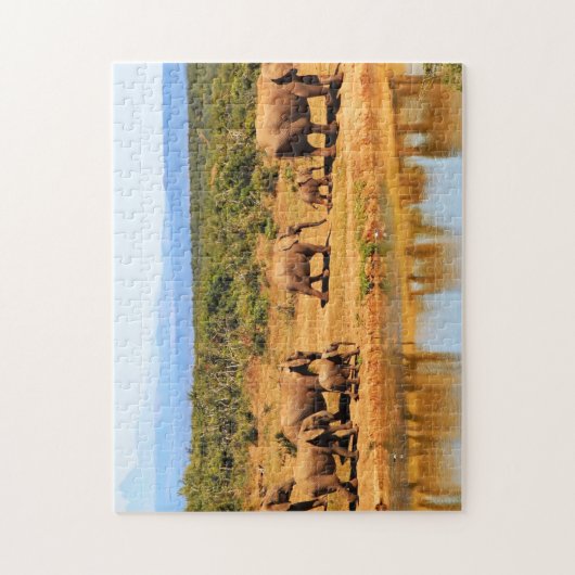 Afrikaanse olifantenpuzzel legpuzzel (Verticaal)