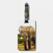 Afrikaanse olifantenstier bagagelabel (Achterkant verticaal)