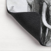 afrikaanse olifantentekening in potloodontwerp muismat (Hoek)