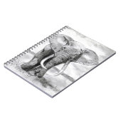 afrikaanse olifantentekening in potloodontwerp notitieboek (Linkerzijde)