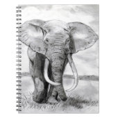 afrikaanse olifantentekening in potloodontwerp notitieboek (Voorkant)