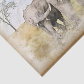 Afrikaanse olifantenWaterverf Tissuepapier (Detail)
