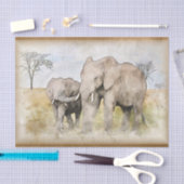 Afrikaanse olifantenWaterverf Tissuepapier (Craft)
