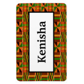 Afrikaanse Oranje Klassieke Kente 4 x6 Naam Flexib Magneet (Verticaal)