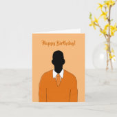 Afrikaanse Oranje Suit & Stropdas Male Birthday Kaart (Gele Bloem)