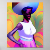 Afrikaanse oude vrouw die haar hoofd met haar vet  poster (Voorkant)