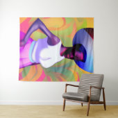 Afrikaanse oude vrouw die haar hoofd met haar vet  wandkleed (In Situ (horizontaal))