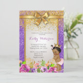 Afrikaanse Paarse Baby shower Kaart (Staand voorkant)