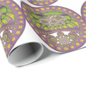 Afrikaanse Paarse en Gele Kaleidoscoop Traditionee Cadeaupapier (Rol Hoek)