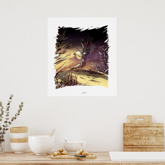 Afrikaanse papegaai in de savanne poster (Keuken)