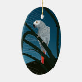 Afrikaanse papegaai op kerstboomversiering keramisch ornament (Rechts)