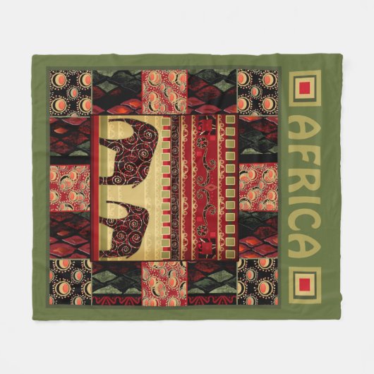 Afrikaanse patchwork-deken fleece deken (Voorkant (Horizontaal))