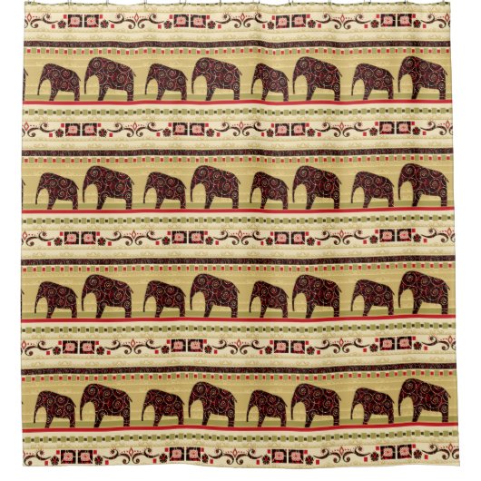 Afrikaanse patchwork douchegordijn (Voorkant)