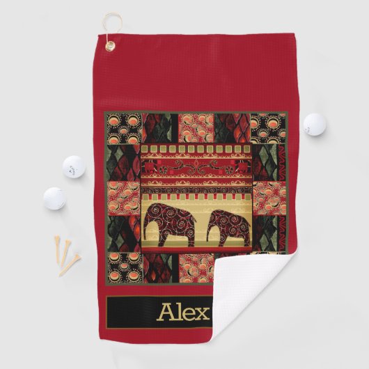 Afrikaanse patchwork golfhanddoek (Insitu)