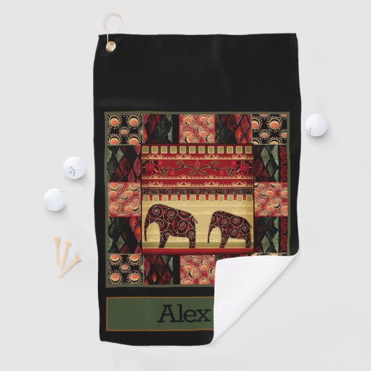 Afrikaanse patchwork golfhanddoek (Insitu)