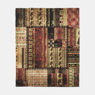 Afrikaanse patchwork: Grunge print achtergrond Fleece Deken