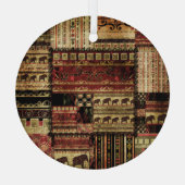 Afrikaanse patchwork: Grunge print achtergrond Glas Ornament (Achterkant)