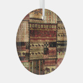 Afrikaanse patchwork: Grunge print achtergrond Glas Ornament (Voorkant Rechts)