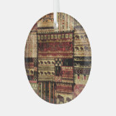 Afrikaanse patchwork: Grunge print achtergrond Glas Ornament (Voorkant links)