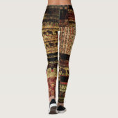 Afrikaanse patchwork: Grunge print achtergrond Leggings (Achterkant)