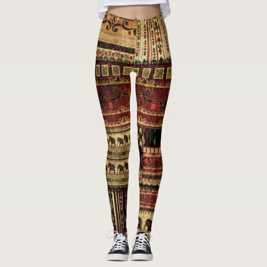 Afrikaanse patchwork: Grunge print achtergrond Leggings (Voorkant)