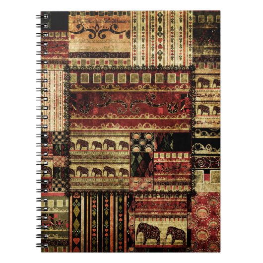 Afrikaanse patchwork: Grunge print achtergrond Notitieboek (Voorkant)
