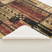 Afrikaanse patchwork: Grunge print achtergrond Sherpa Deken (3/4)