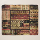 Afrikaanse patchwork: Grunge print achtergrond Sherpa Deken (Voorkant (horizontaal))