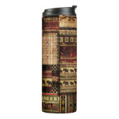 Afrikaanse patchwork: Grunge print achtergrond Thermosbeker (Gedraaid links)