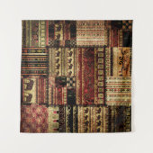 Afrikaanse patchwork: Grunge print achtergrond Wandkleed (Voorkant (horizontaal))