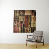 Afrikaanse patchwork: Grunge print achtergrond Wandkleed (In Situ (horizontaal))