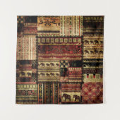 Afrikaanse patchwork: Grunge print achtergrond Wandkleed (Voorkant)
