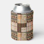 Afrikaanse Patchwork Olifanten: Ornamentale textuu Blikjeskoeler (Blikje Voorkant)