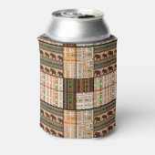 Afrikaanse Patchwork Olifanten: Ornamentale textuu Blikjeskoeler (Blikje Achterkant)
