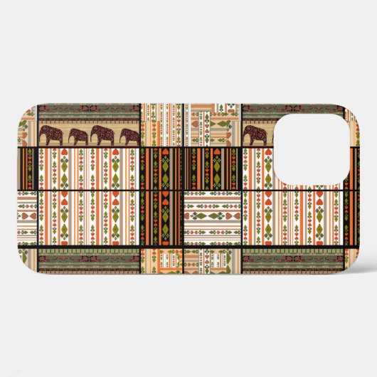 Afrikaanse Patchwork Olifanten: Ornamentale textuu Case-Mate iPhone Case (Achterkant (horizontaal))