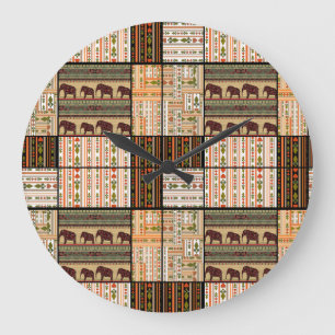Afrikaanse Patchwork Olifanten: Ornamentale textuu Grote Klok