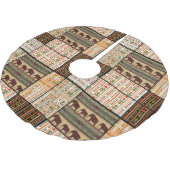 Afrikaanse Patchwork Olifanten: Ornamentale textuu Kerstboom Rok (Gekanteld)