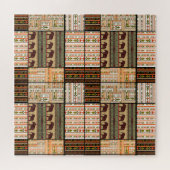 Afrikaanse Patchwork Olifanten: Ornamentale textuu Legpuzzel (Horizontaal)