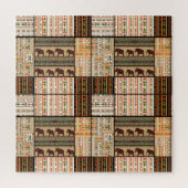 Afrikaanse Patchwork Olifanten: Ornamentale textuu Legpuzzel (Verticaal)