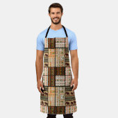 Afrikaanse Patchwork Olifanten: Ornamentale textuu Schort (Gedragen)