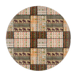 Afrikaanse Patchwork Olifanten: Ornamentale textuu Snijplank