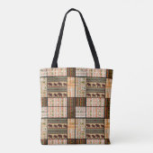 Afrikaanse Patchwork Olifanten: Ornamentale textuu Tote Bag (Achterkant)