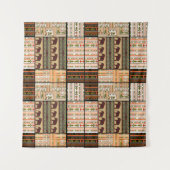 Afrikaanse Patchwork Olifanten: Ornamentale textuu Wandkleed (Voorkant (horizontaal))