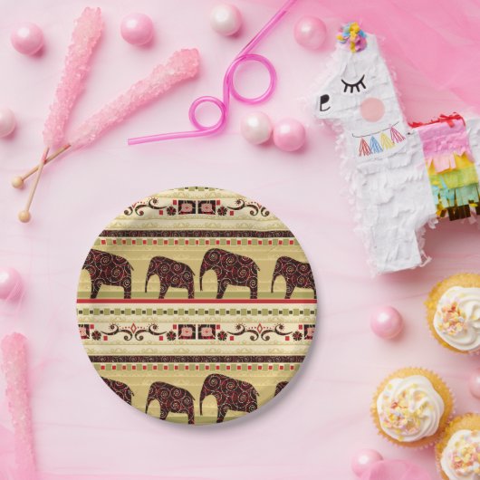 Afrikaanse patchwork papieren bordje (Feest)