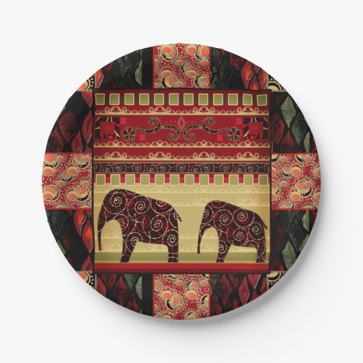 Afrikaanse patchwork papieren bordje (Voorkant)