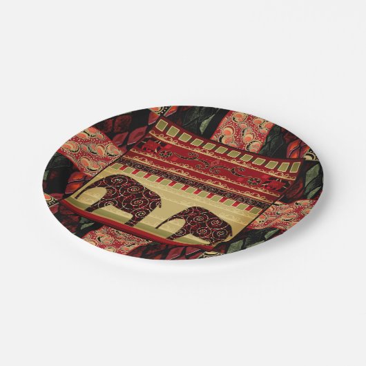 Afrikaanse patchwork papieren bordje (Gekanteld)