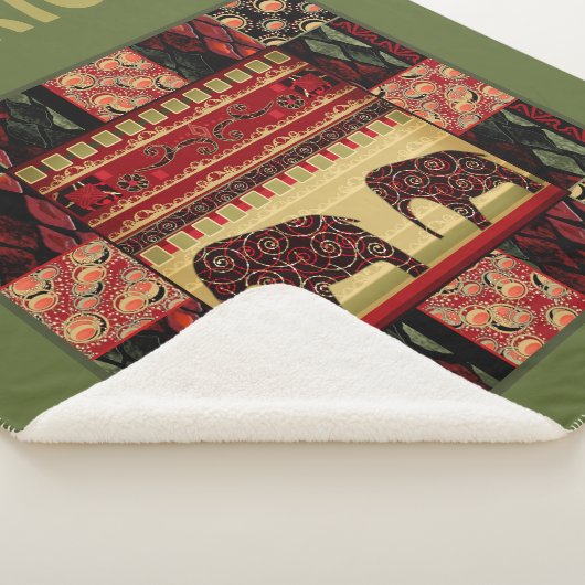 Afrikaanse patchwork sherpa deken (3/4)