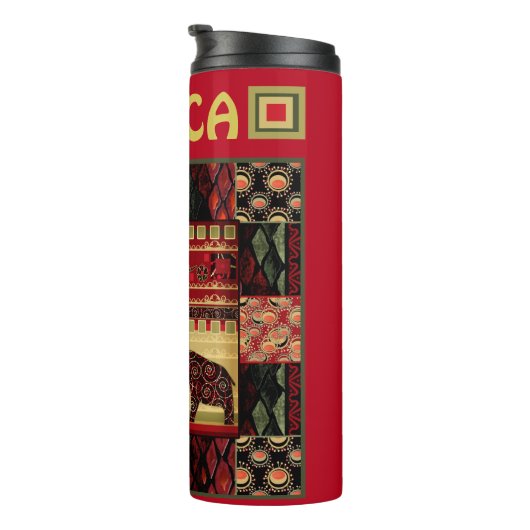 Afrikaanse patchwork thermosbeker (Geroteerd rechts)